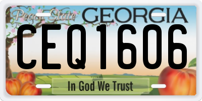 GA license plate CEQ1606