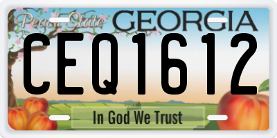 GA license plate CEQ1612