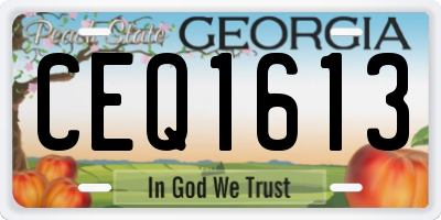 GA license plate CEQ1613
