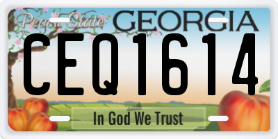 GA license plate CEQ1614