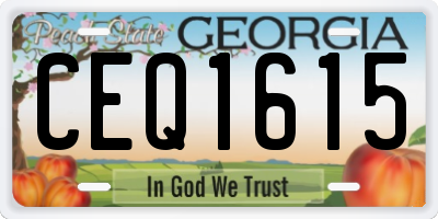 GA license plate CEQ1615