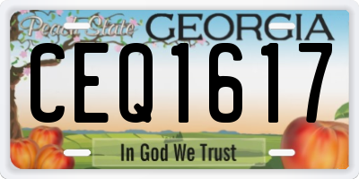 GA license plate CEQ1617