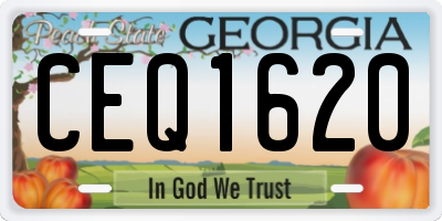 GA license plate CEQ1620