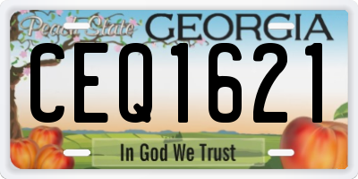 GA license plate CEQ1621