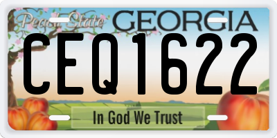 GA license plate CEQ1622