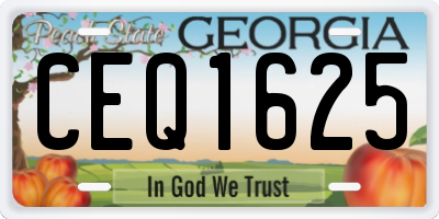 GA license plate CEQ1625
