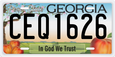 GA license plate CEQ1626