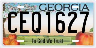 GA license plate CEQ1627