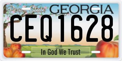 GA license plate CEQ1628