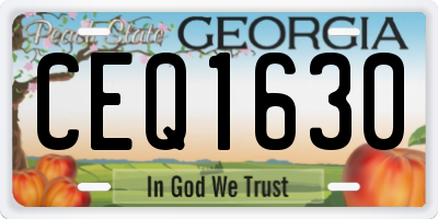 GA license plate CEQ1630