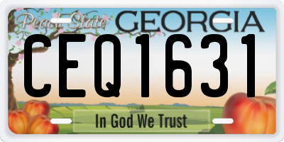 GA license plate CEQ1631
