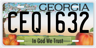 GA license plate CEQ1632