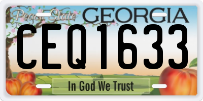 GA license plate CEQ1633