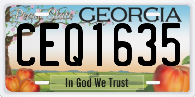 GA license plate CEQ1635