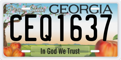 GA license plate CEQ1637