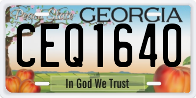 GA license plate CEQ1640