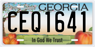 GA license plate CEQ1641