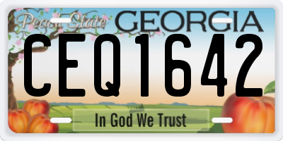 GA license plate CEQ1642