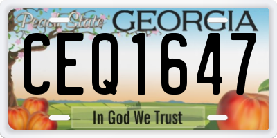 GA license plate CEQ1647