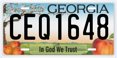 GA license plate CEQ1648