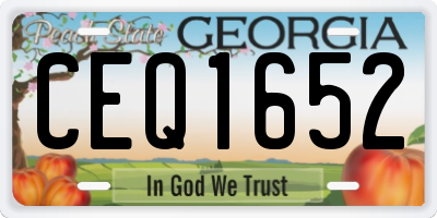GA license plate CEQ1652