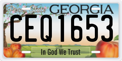 GA license plate CEQ1653