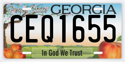 GA license plate CEQ1655