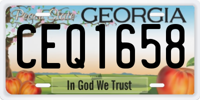 GA license plate CEQ1658