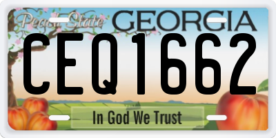GA license plate CEQ1662