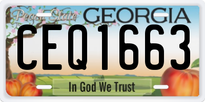 GA license plate CEQ1663
