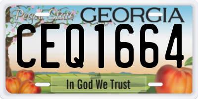 GA license plate CEQ1664