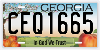 GA license plate CEQ1665