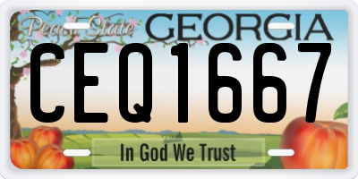 GA license plate CEQ1667