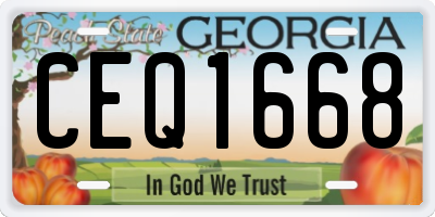 GA license plate CEQ1668
