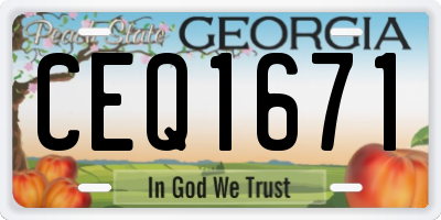 GA license plate CEQ1671