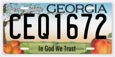 GA license plate CEQ1672