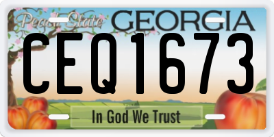 GA license plate CEQ1673