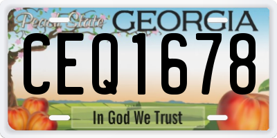 GA license plate CEQ1678