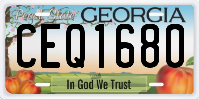 GA license plate CEQ1680