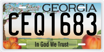 GA license plate CEQ1683