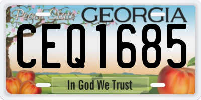 GA license plate CEQ1685