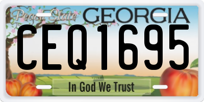GA license plate CEQ1695