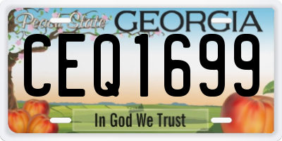 GA license plate CEQ1699