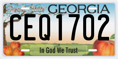 GA license plate CEQ1702