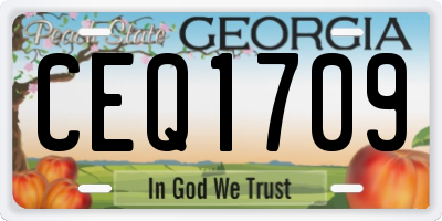 GA license plate CEQ1709