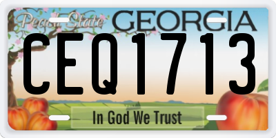 GA license plate CEQ1713