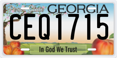 GA license plate CEQ1715