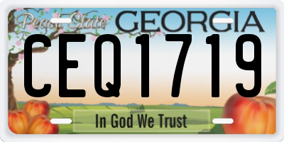 GA license plate CEQ1719