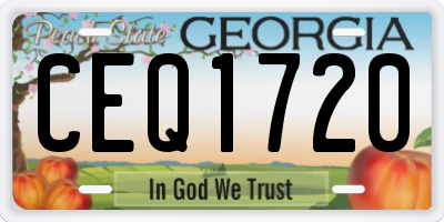 GA license plate CEQ1720