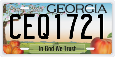 GA license plate CEQ1721
